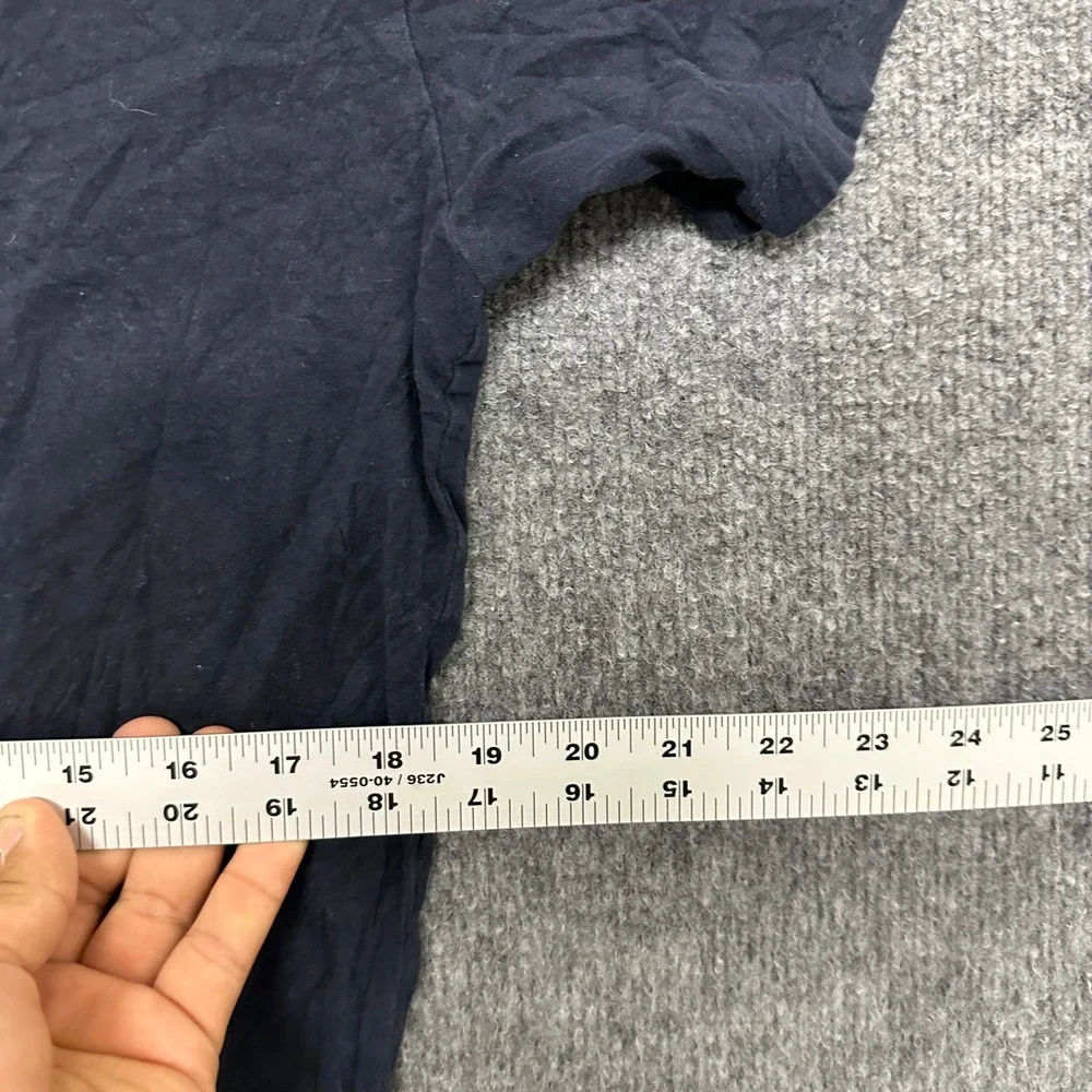 The North Face T-Shirt Mens Size M Navy Blue Bear Graphic Logo Distressed Hole